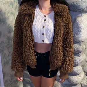 Zara Puffer Teddy Jacket